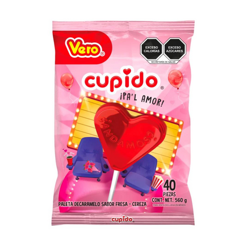 Vero Cupido Cereza Paleta 40pzs