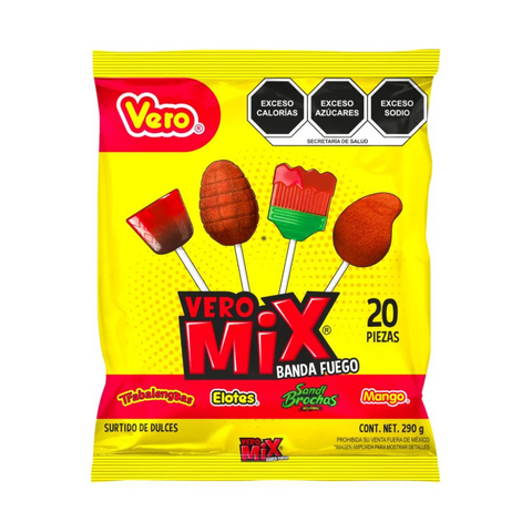 Vero Paletas Mix Banda de Fuego 20pzs