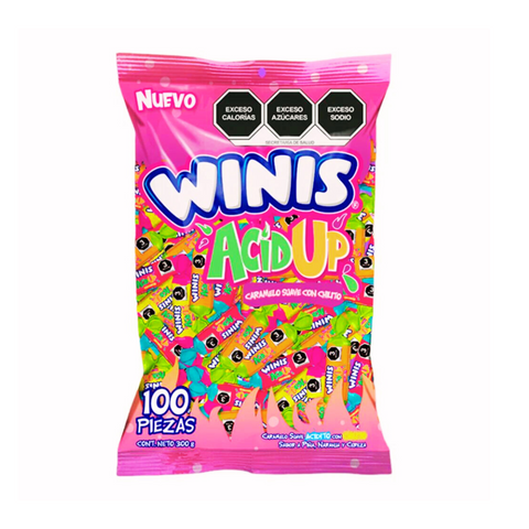 Winis caramelo suave Acid-Up 100pzs