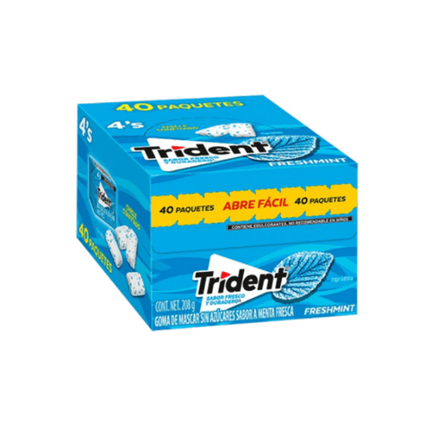 Adams chicle 4´s Trident Freshmint 40 pzs - Santo dulce