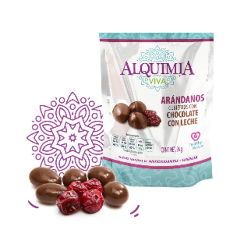 Arándanos cubiertos de chocolate con leche (Bolsa de 96g) - Santo dulce