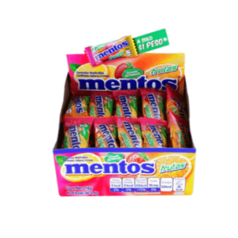 Chupa Chups caramelo suave Mentos sabor Frutas Bi-Pieza 40pzs - Santo dulce