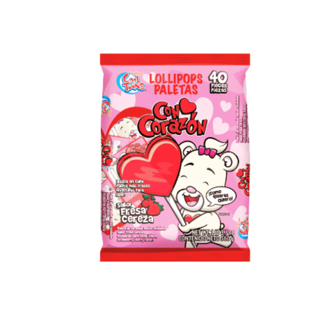 Cool Toons Paleta con Corazón 40pzs - Santo dulce