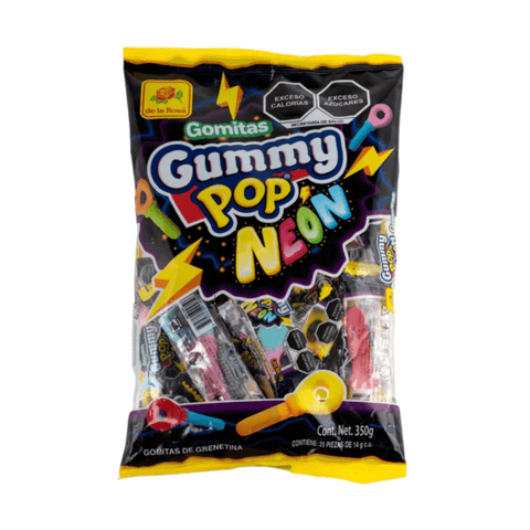 De la Rosa Gummy Pop Neón 25pzs - Santo dulce