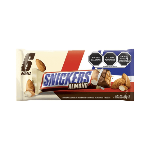 Effem Mars Snickers Almond 43.4g 6pzs - Santo dulce