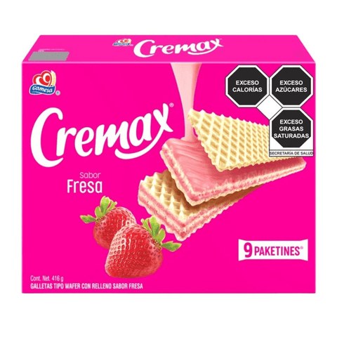 Gamesa Cremax 416g Fresa 9pzs - Santo dulce