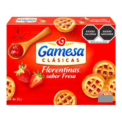 Gamesa galletas Florentinas Fresa 332g 12/4pzs - Santo dulce