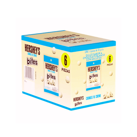 Hersheys Bites 6´S Cookies and Creme 43g 6/6pzstes - Santo dulce