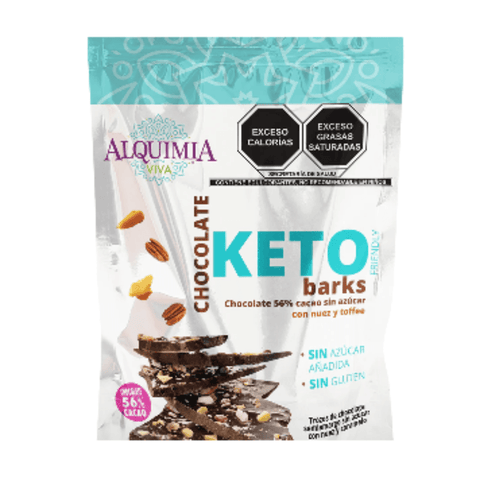 Keto Barks Chocolate 56% cacao sin azúcar (Bolsa de140g) - Santo dulce