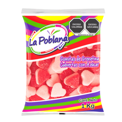 La Poblana Goma CORAZON Yogu-Fresa 10/1kg - Santo dulce