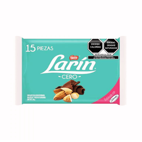 Nestlé chocolate Línea Larín Sin Azucar con Almendra 10/15pzs - Santo dulce