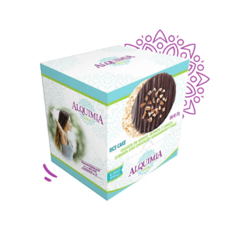 Rice Cakes chocolate semiamargo con nuez Display con 6 piezas de 22g - Santo dulce