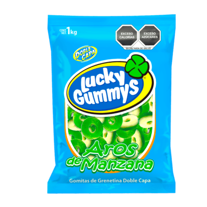 Cuanda goma Lucky Gummys Aros Manzana 1 kg - Santo dulce